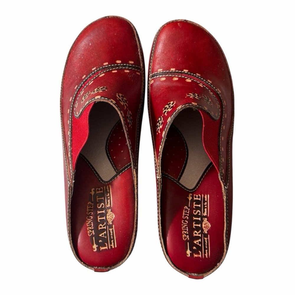 L'Artiste Chino-R Womens EU 37 US 6.5-7 Red Artistic Comfort Sandal Shoe - Picture 2 of 3